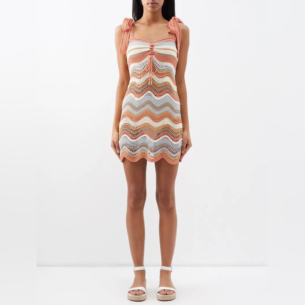 Zimmermann Devi Wave Crochet Mini Dress - Zimmermann Size 0 - Picture 7 of 17
